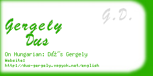 gergely dus business card